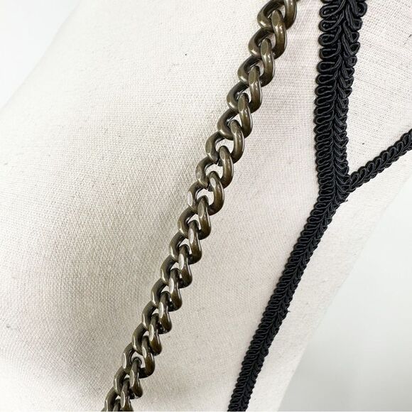 J.CREW Suede Envelope Foldover Chain Strap Shoulder Bag Black - Picture 4 of 12
